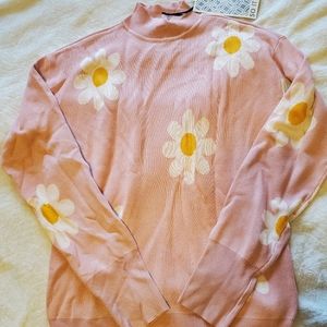 NWT Pink Daisy Sweater